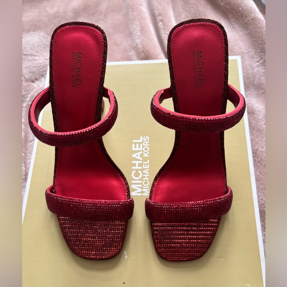 MICHAEL KORS Clara Embellished Sandal- Crimson Red ❤️✨‼️ - Picture 3 of 6